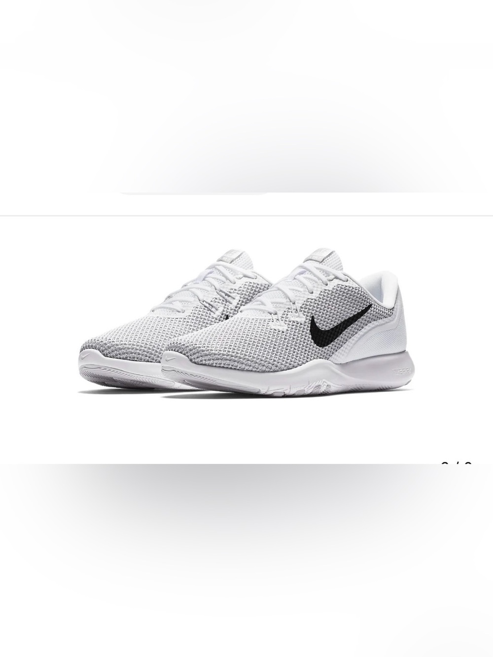 Nike Training Flex 7 White and Black Knit Training Sneakers